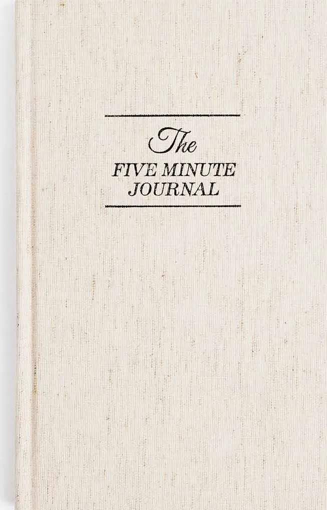 The cover of The Five Minute Journal by Intelligent Change
